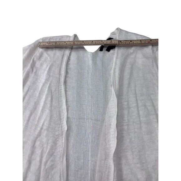 Tahari Womens Open Front Lightweight Linen Cardigan With Pockets Short Sleeves S - Picture 8 of 11